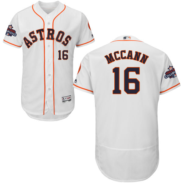 Astros #16 Brian McCann White Flexbase Authentic Collection World Series Champions Stitched MLB Jersey - Click Image to Close